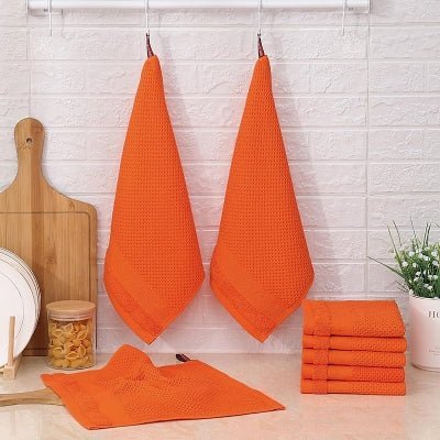 Torchons de cuisine - CottonTowelsSoft™ - Orange - Maisonaucoeur