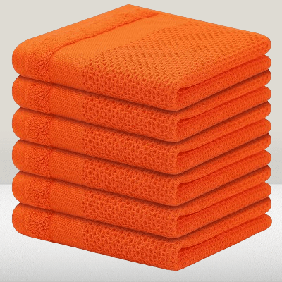 Torchons de cuisine - CottonTowelsSoft™ - Orange - Maisonaucoeur