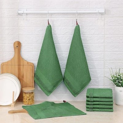 Torchons de cuisine - CottonTowelsSoft™ - Vert - Maisonaucoeur